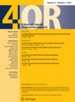 4or-a Quarterly Journal Of Operations Research杂志