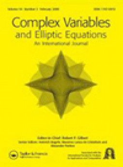 Complex Variables And Elliptic Equations杂志