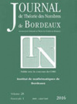 Journal De Theorie Des Nombres De Bordeaux杂志