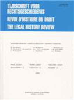 Tijdschrift Voor Rechtsgeschiedenis-revue D Histoire Du Droit-the Legal History杂志