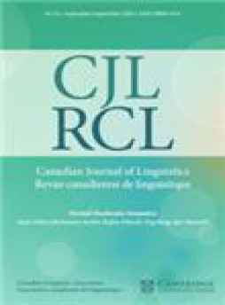 Canadian Journal Of Linguistics-revue Canadienne De Linguistique杂志