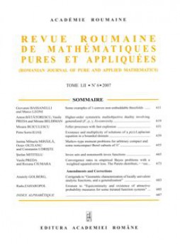 Revue Roumaine De Mathematiques Pures Et Appliquees杂志